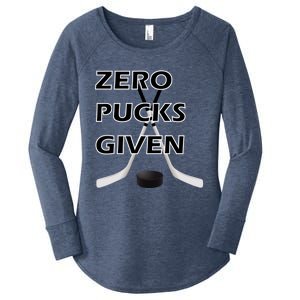 Zero Pucks Given With Stick And Disc Gift Women's Perfect Tri Tunic Long Sleeve Shirt