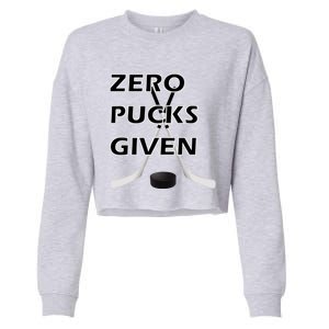 Zero Pucks Given With Stick And Disc Gift Cropped Pullover Crew