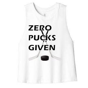 Zero Pucks Given With Stick And Disc Gift Women's Racerback Cropped Tank