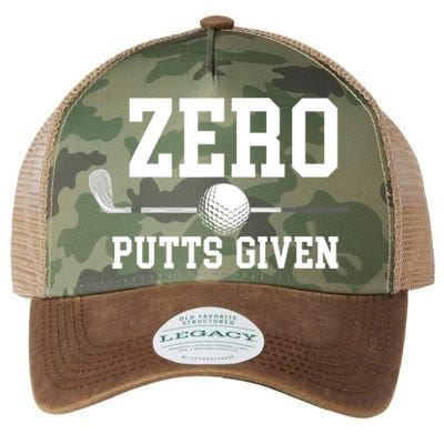 Zero Putts Given Golfer Golf Player Jokes Funny Golf Legacy Tie Dye Trucker Hat