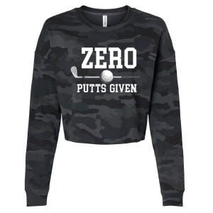 Zero Putts Given Golfer Golf Player Jokes Funny Golf Cropped Pullover Crew