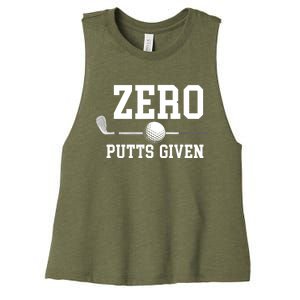 Zero Putts Given Golfer Golf Player Jokes Funny Golf Women's Racerback Cropped Tank