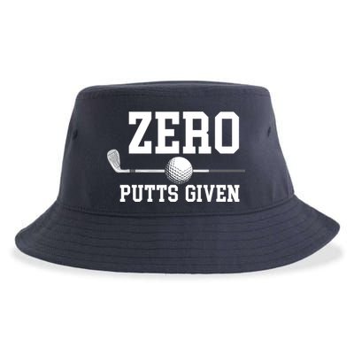 Zero Putts Given Golfer Golf Player Jokes Funny Golf Sustainable Bucket Hat