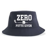 Zero Putts Given Golfer Golf Player Jokes Funny Golf Sustainable Bucket Hat