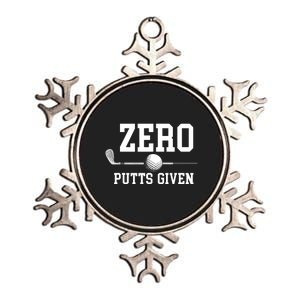 Zero Putts Given Golf Player Funny Metallic Star Ornament