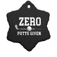 Zero Putts Given Golf Player Funny Ceramic Star Ornament