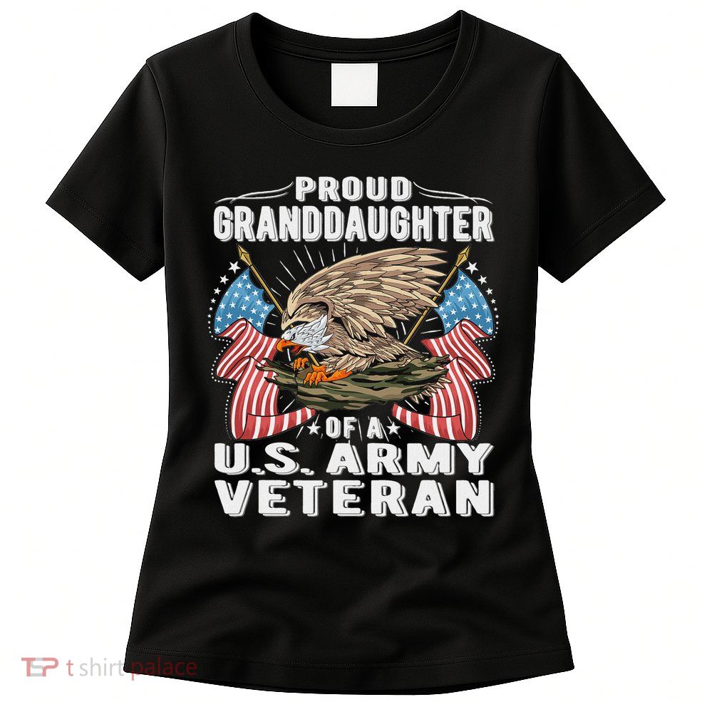 Zeewire Proud Granddaughter Of A Veteran Military Vet Family Women's T-Shirt