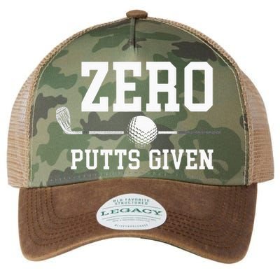 Zero Putts Given Golfer Golf Player Jokes Funny Golf Legacy Tie Dye Trucker Hat