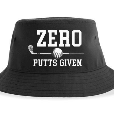 Zero Putts Given Golfer Golf Player Jokes Funny Golf Sustainable Bucket Hat