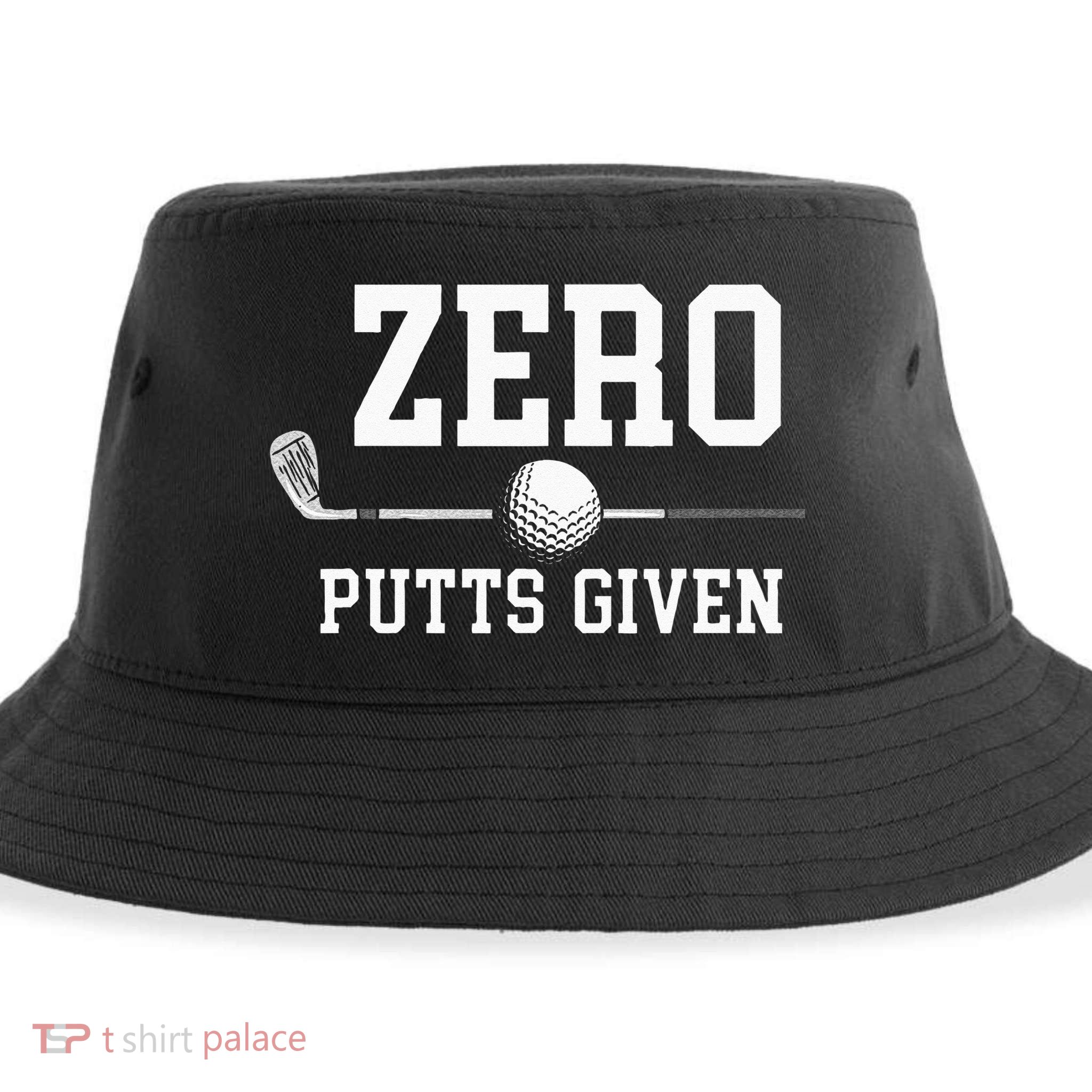Zero Putts Given Golfer Golf Player Jokes Funny Golf Sustainable Bucket Hat