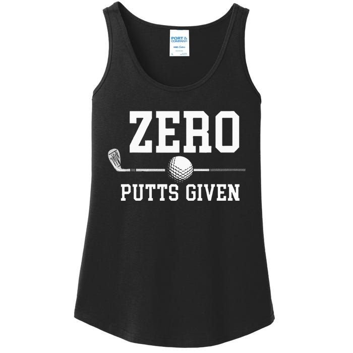 Zero Putts Given Golfer Golf Player Jokes Funny Golf Ladies Essential Tank