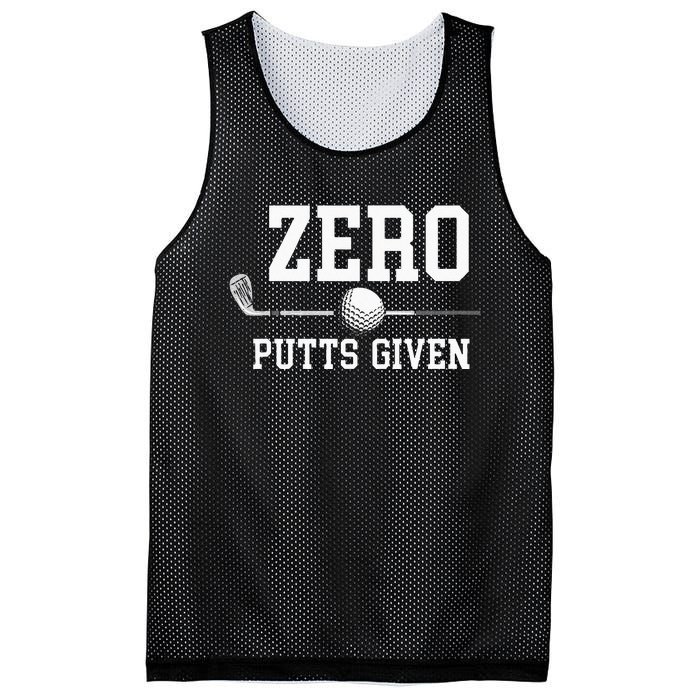 Zero Putts Given Golfer Golf Player Jokes Funny Golf Mesh Reversible Basketball Jersey Tank