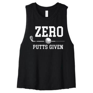 Zero Putts Given Golfer Golf Player Jokes Funny Golf Women's Racerback Cropped Tank