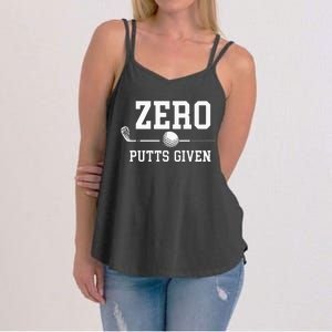 Zero Putts Given Golfer Golf Player Jokes Funny Golf Women's Strappy Tank