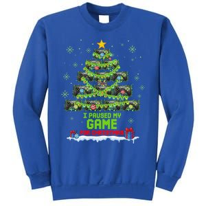 Zorj Paused My Game For Christmas Tree Merry Xmas Gamer Gift Sweatshirt