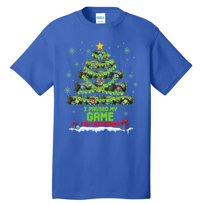 Zorj Paused My Game For Christmas Tree Merry Xmas Gamer Gift Tall T-Shirt