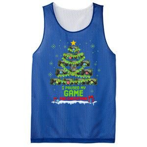 Zorj Paused My Game For Christmas Tree Merry Xmas Gamer Gift Mesh Reversible Basketball Jersey Tank