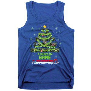 Zorj Paused My Game For Christmas Tree Merry Xmas Gamer Gift Tank Top