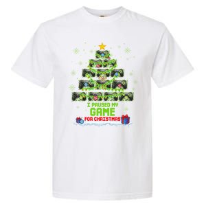 Zorj Paused My Game For Christmas Tree Merry Xmas Gamer Gift Garment-Dyed Heavyweight T-Shirt