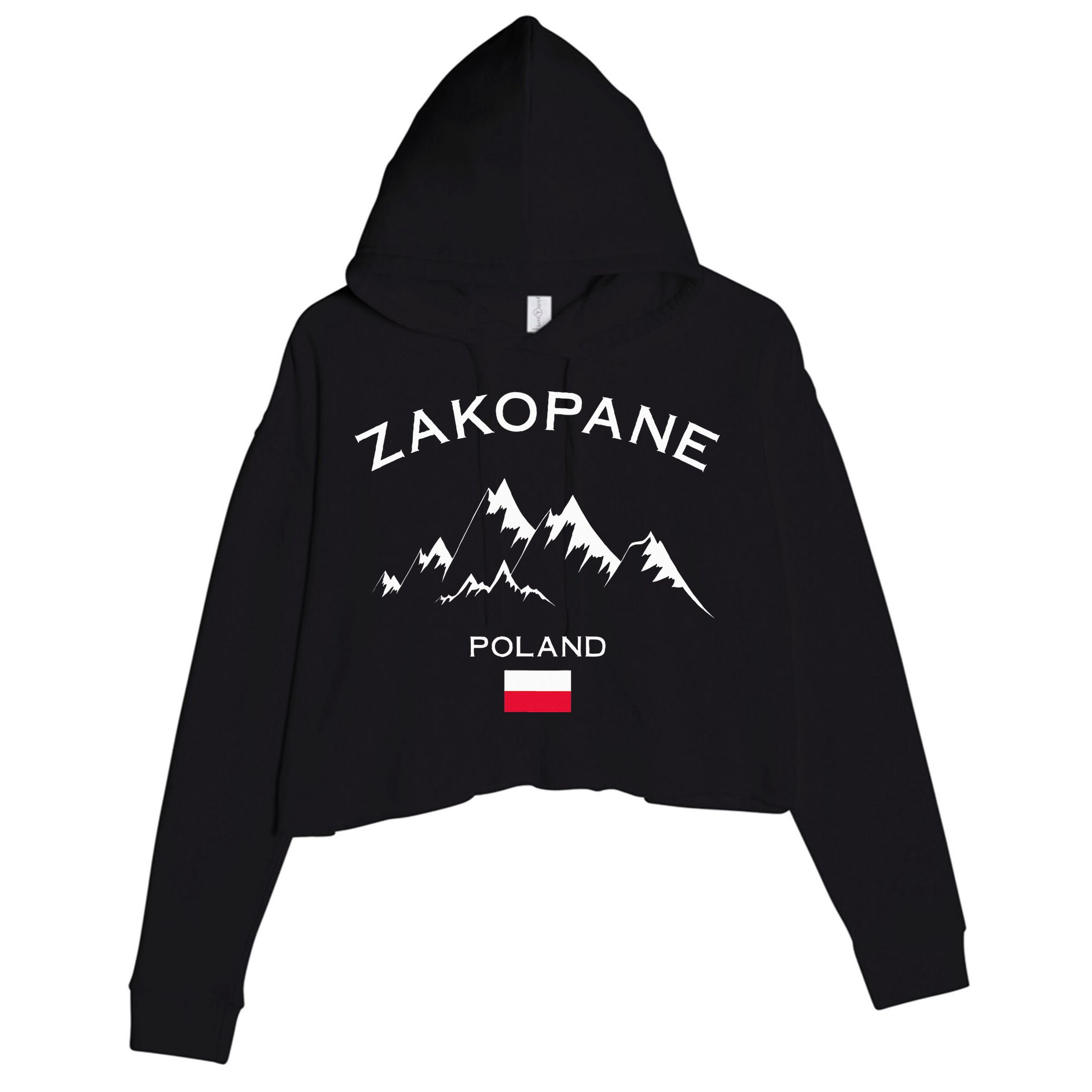Zakopane Poland Ski Resort Tatra Mountains Skiing Crop Fleece Hoodie