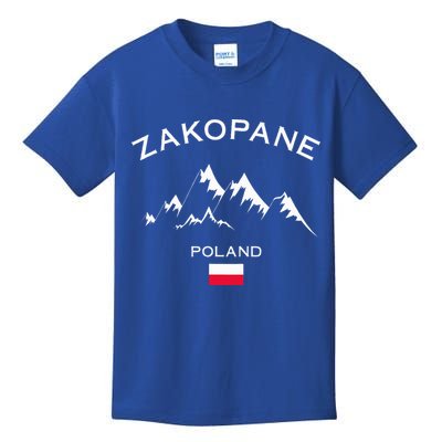 Zakopane Poland Ski Resort Tatra Mountains Skiing Kids T-Shirt