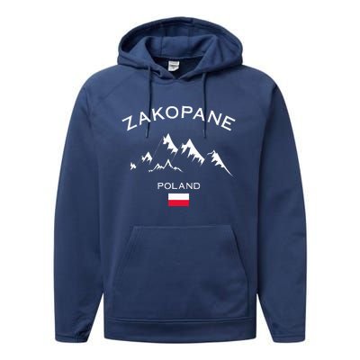 Zakopane Poland Ski Resort Tatra Mountains Skiing Performance Fleece Hoodie