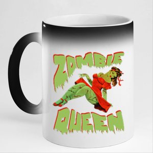 Zombie Pin Up Halloween Queen Cute Costume Apocalypse 11oz Black Color Changing Mug