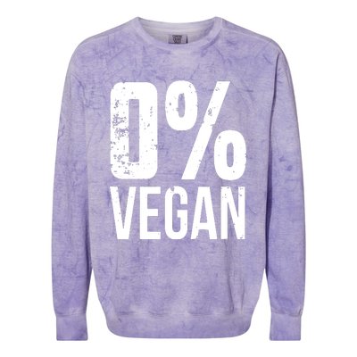 Zero Percent Vegan Funny BBQ Carnivore Meat Eater Colorblast Crewneck Sweatshirt