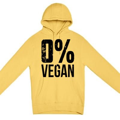 Zero Percent Vegan Funny BBQ Carnivore Meat Eater Premium Pullover Hoodie