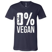 Zero Percent Vegan Funny BBQ Carnivore Meat Eater V-Neck T-Shirt