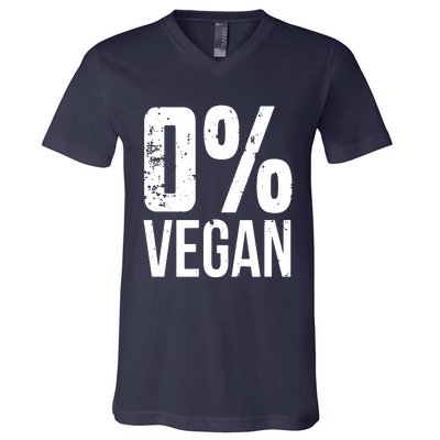 Zero Percent Vegan Funny BBQ Carnivore Meat Eater V-Neck T-Shirt