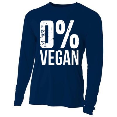 Zero Percent Vegan Funny BBQ Carnivore Meat Eater Cooling Performance Long Sleeve Crew