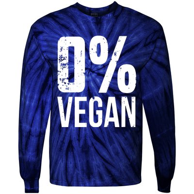 Zero Percent Vegan Funny BBQ Carnivore Meat Eater Tie-Dye Long Sleeve Shirt