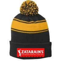 ZatarainS Primary Stripe Pom Pom Beanie