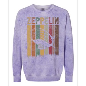 Zeppelin Retro 70s 80s Dirigible Airship Zepelin Zepplin Colorblast Crewneck Sweatshirt