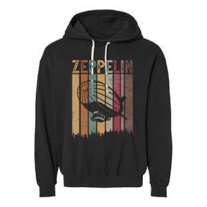 Zeppelin Retro 70s 80s Dirigible Airship Zepelin Zepplin Garment-Dyed Fleece Hoodie