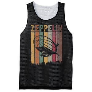 Zeppelin Retro 70s 80s Dirigible Airship Zepelin Zepplin Mesh Reversible Basketball Jersey Tank