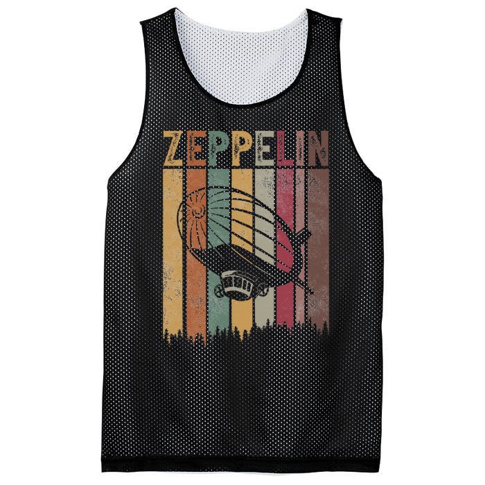 Zeppelin Retro 70s 80s Dirigible Airship Zepelin Zepplin Mesh Reversible Basketball Jersey Tank