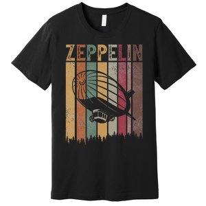 Zeppelin Retro 70s 80s Dirigible Airship Zepelin Zepplin Premium T-Shirt