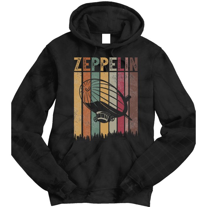 Zeppelin Retro 70s 80s Dirigible Airship Zepelin Zepplin Tie Dye Hoodie