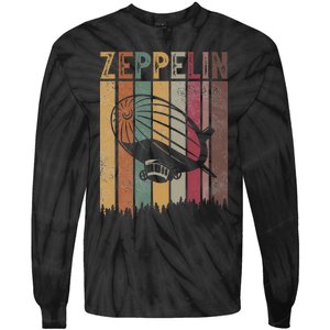 Zeppelin Retro 70s 80s Dirigible Airship Zepelin Zepplin Tie-Dye Long Sleeve Shirt