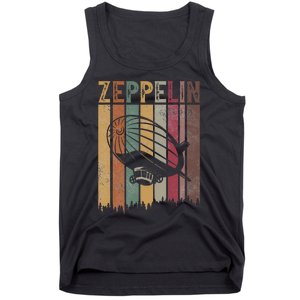 Zeppelin Retro 70s 80s Dirigible Airship Zepelin Zepplin Tank Top