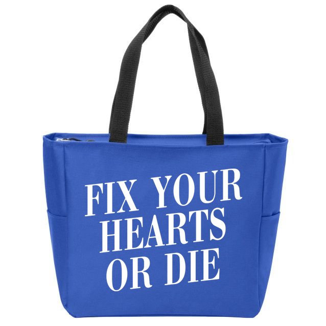 Zoe Rose Bryant Fix Your Hearts Or Die Zip Tote Bag
