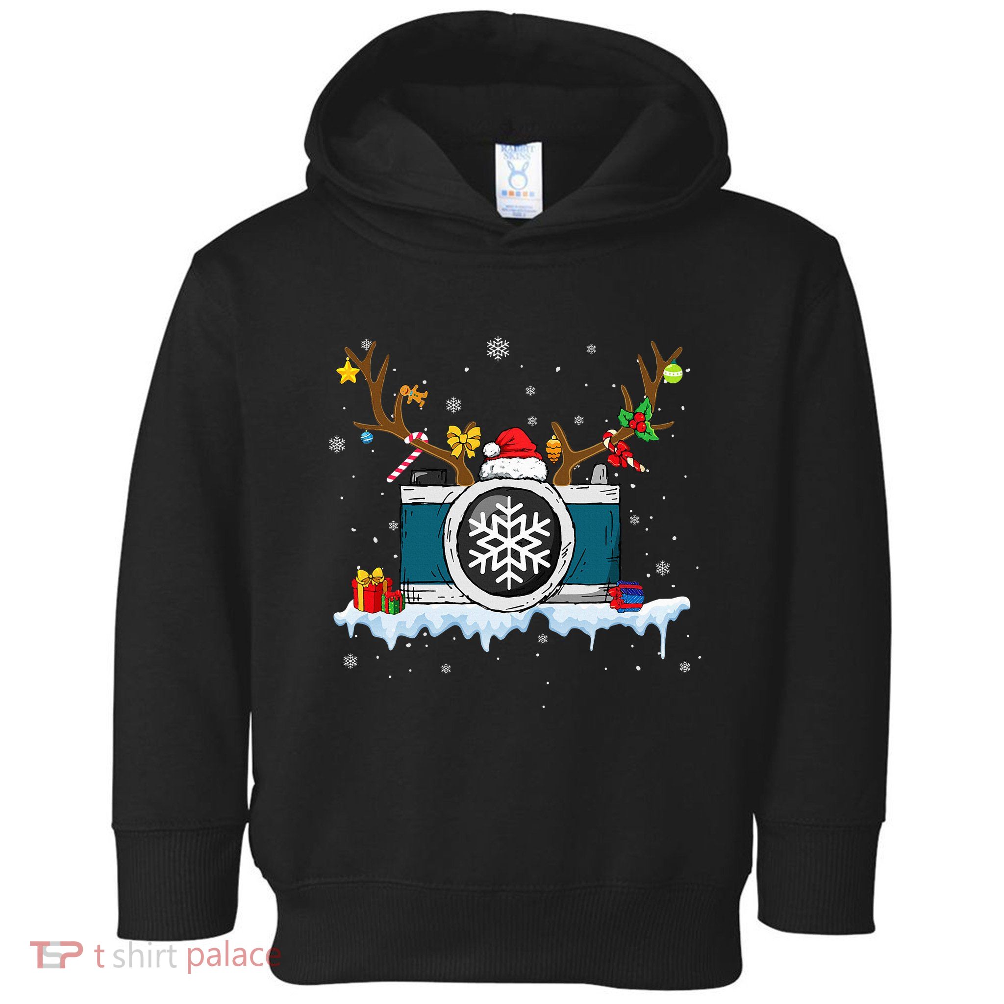 Z1gb Reindeer Camera Christmas Merry Xmas Photographer Noel Toddler Hoodie