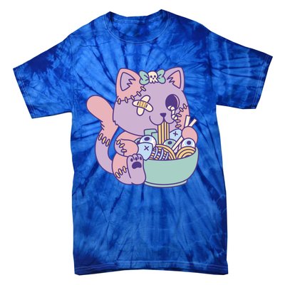 Zombie Ra Cat Witchy Witch Vibes Horror Funny Pastel Goth Gift Tie-Dye T-Shirt