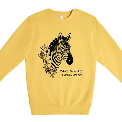 Zebra Rare Disease Awareness Rare Disease Premium Crewneck Sweatshirt