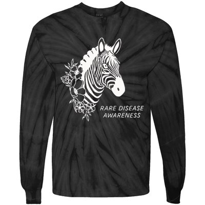 Zebra Rare Disease Awareness Rare Disease Tie-Dye Long Sleeve Shirt