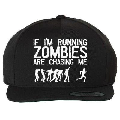 Zombie Running Design For Halloween Funny Running Wool Snapback Cap