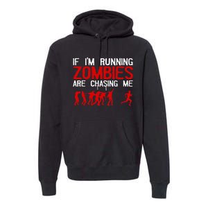 Zombie Running Design For Women Halloween Funny Running Premium Hoodie