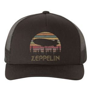 Zeppelin Retro Sunset 70s 80s Distressed Dirigible Yupoong Adult 5-Panel Trucker Hat